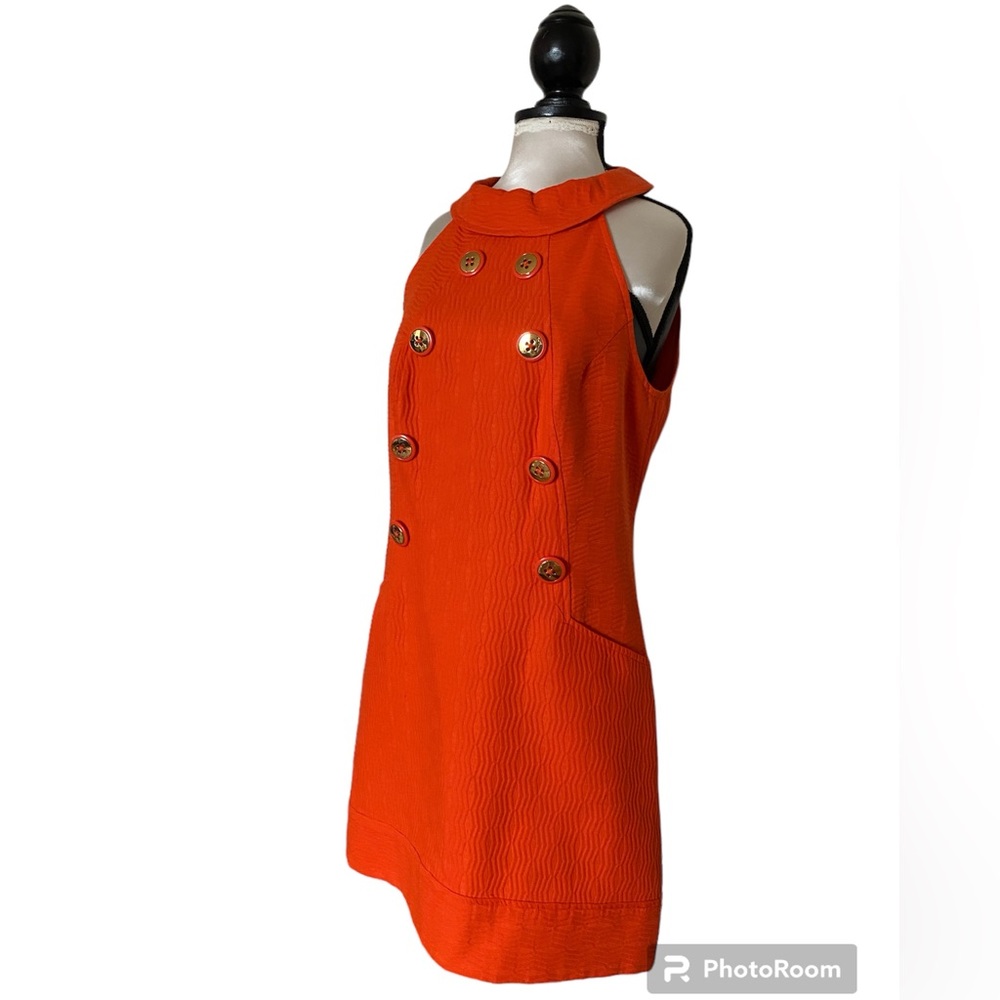New Milly NY Orange Cotton Summer Sleeveless Mini Dress Size 8